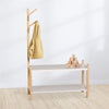 Wooden Shoe Rack With Coat Stand Shoe Storage Rack For Hallway White MDF Wood