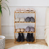 4 Tiers Bamboo Shoe Rack Folding Durable Shoe Shelf Organizer Free Standing