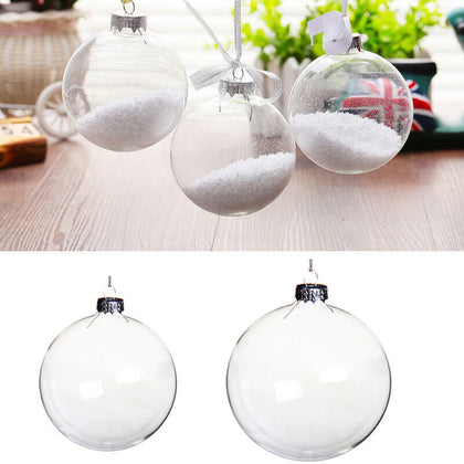 5/10/25/50x Glass Ball Shape 6/8/10 cm Empty Bauble Home Christmas Tree Hanging