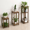 Vintage Carving Art Bamboo Tall Plant Stand Pot Holder Home Side Table End Table