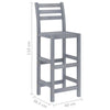5 Piece Outdoor Bar Set Grey Solid Acacia Wood T4V7
