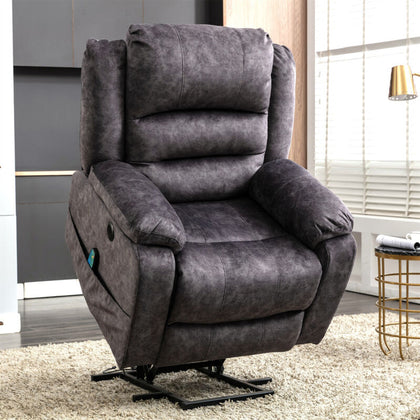 Electric Power Lift Recliner Chair Sofa Power Armchair Heated Massage Grey Merax