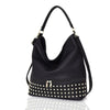 Metal Studded Black Bag Womens Handbag Slouch Ladies Large Tote Shoulder