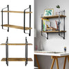 Floating Shelves Metal Wall Shelf Retro Industrial Hanging Wood Shelving Rack