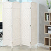 Folding Weave Fiber Wood Slat Privacy Screen 4/6 Panels Room Divider Partition