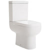 Modern Close Coupled Toilet Bathroom White Ceramic Soft Close Seat WC Pan Home