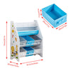 Children Bookshelf Kids Sling Book Rack with Storage Bins Toys Organizer White