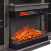 Electric Fireplace with TV Stand Glass Cabinet 3 LED Flame Effect Remote Control