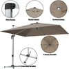 3M Patio Offset Umbrella Cantilever Parasol w/ Cross Base Tilting Market Parasol