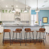 Vintage Industrial Bar Stools Tall Kitchen Stools Breakfast High Chair Low-Back