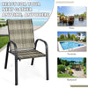 Set of 6 PE Wicker Stackable Chairs Garden Patio Armchairs Bistro Chair Seats