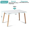 Dining Table and Chairs 4 6 Set Wooden legs Retro dining Room Chair Grey Kitchen
