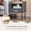 Modern Nightstand End Table Compact Sofa Side Table with Drawer & Open Shelf