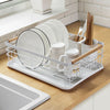 White Washing Up Bowls Plate Drip Tray Sink Bowl Dish Drainer Rack Storage
