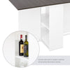 Wooden Mobile Drop Leaf Dining Table Folding Desk w/2 Wheels Storage Shelf Grey