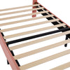 Velvet Upholstered Bed 4ft6 Double Bed Frame with Headboard for Kids Teens BT