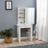 Dressing Table Jewelry Makeup Desk Table with Sliding Mirror 1 Drawer & Shelves