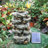 Solar Garden Fountain Water Pump Cascade Landscaping Outdoor Feature Landscape