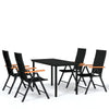 5 Piece Garden Dining Set Black I3L5