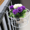 Round Metal Plant Flower Pots Fence Balcony Garden Hanging Rack Planter Basket