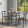 Small Table And 2 Chairs Breakfast Bar Kitchen Dining Room Furniture Set Brown