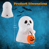 4 FT Halloween Inflatable Colorful Dimming Ghost Holding Pumpkin Blow-up Ghost