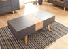 Coffee Table Tea Rectangle Double Lift-Up Storage Living Room Furniture Grey/Oak