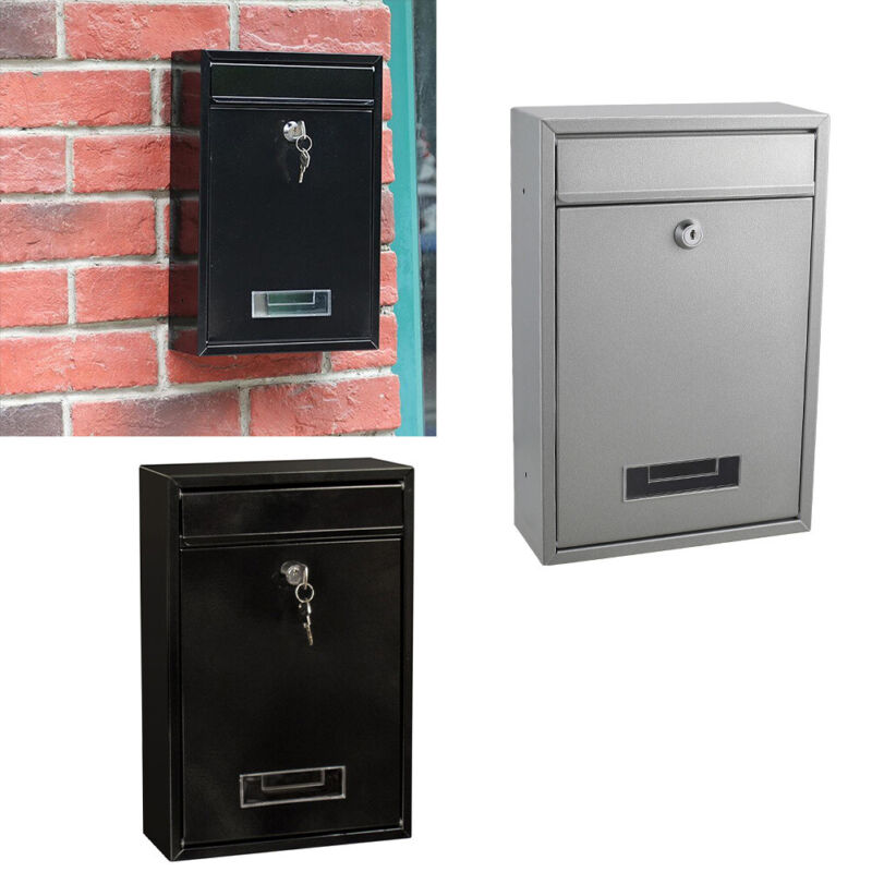 Metal Wall Mounted Mail Post Letter Box Mailbox Postbox Outdoor Outsid ...