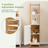 Bamboo Floor Storage Cabinet Narrow Freestanding Storage Cabinet Stand with Door