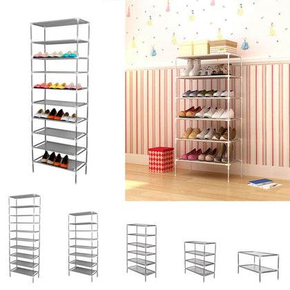 2/4/6/8/10 Tier Shoe Storage Rack Organiser Cabinet Shelf F/ 6/12/18/24/30 Pairs