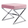 Vanity Stool Chair Velvet Padded Seat Chrome Leg Living Room Bedroom Side Chair