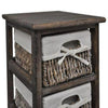 Wooden Rack Storage 5 Wicker Baskets Drawers Drawer Cabinet Bathroom Unit Brown