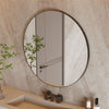 80cm Large Round Bathroom Mirror Non-Rusting Frame Mirror with Hooks Hanger Back