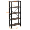 Industrial Style Bookcase Book Shelf Home Office Storage Display Shelving Unit