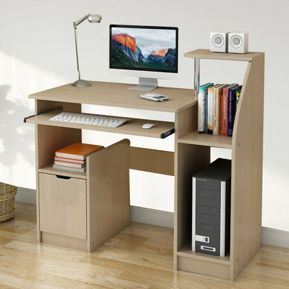 Computer Desk with Drawers Shelf Study PC Table Home Office Workstation UK