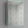 RECTANGULAR LED ILLUMINATED BATHROOM MIRROR CABINET DEMISTER SHAVER SENSOR CLOCK
