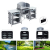 Outdoor Camping Kitchen Stand Kitchen Compartments Storage Stable with Carry Bag