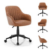PU Leather Ergonomic Desk Chair Modern Home Office Chair Adjustable Height