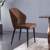 Set of 2 Dining Chairs Faux Leather Padded Metal Legs Easy Care Restaurant Chair
