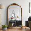 Large Vintage Full Length Golden Wood Framed Ornate Leaner Wall Hanging Mirror