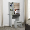 Dressing Table with Drawers, Mirror Stool Set Makeup Desk Vanity Table Bedroom