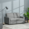 Modern 2 Seater Sofa Bed Click Clack Couch Sleeper Settee for Bedroom, Grey