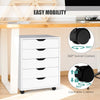 5-Drawer Mobile Wooden Dresser Chest Rolling Storage Cabinet Storage Cabinet