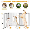 5-panel Metal Baby Pet Playpen Fireplace Fence Safety Fence w/Lockable Gate Dark