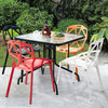 Square Metal Glass Top Table Garden Bistro Pub Dining Coffee Table IndoorOutdoor