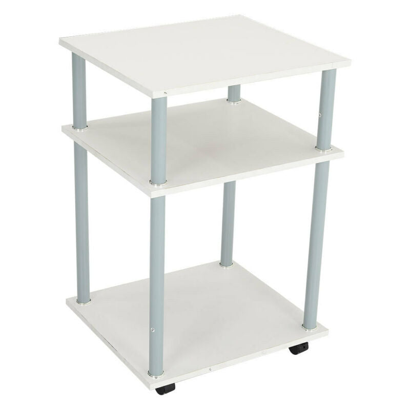 3 Tier Printer Stand File Books Storage Display Shelf Mobile Cabinet Office Cart
