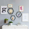 Modern Hexagon Metal Wire Wall Shelf Storage Home Office Decor Floating Shelve
