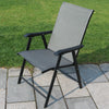 Outdoor Garden Black Fabric Folding Dining Chairs Set Patio Furniture 4/6 Seater