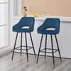 Pair of Bar Stool Black Blue Grey Velvet Chair Kitchen Bar Chair Modern Bar Home