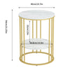 White Round Marble Coffee Table Sofa Side Table Anti-drop Fence Corner Cabinet